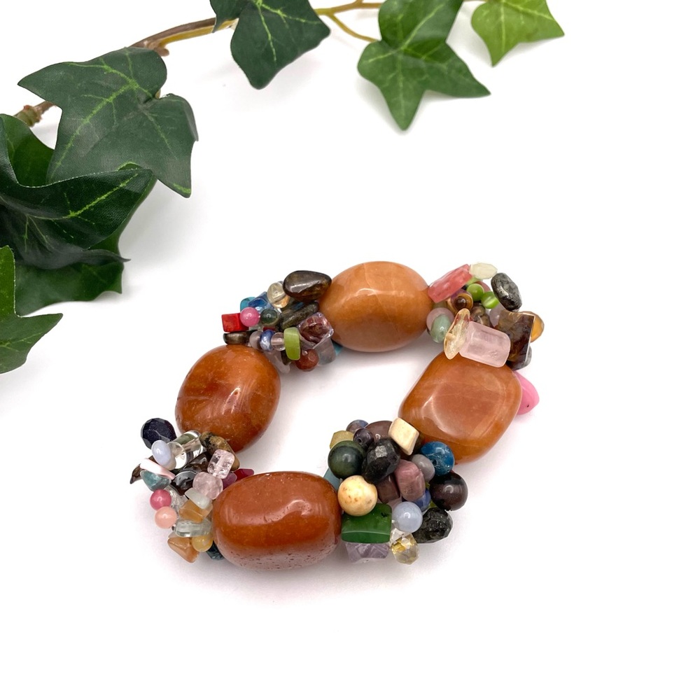 Best Amulets Will Power Bracelet With Red Jasper and Multi Gem Stone Chips